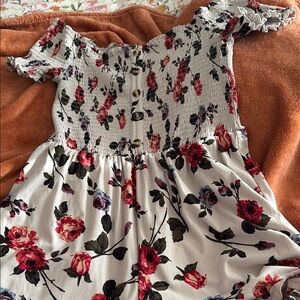 Floral Off-Shoulder Kids Dress